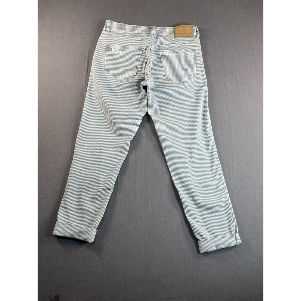 Zara Z1975 Jeans Womens 2 Blue Pinstripe Zara Basic Denim - Picture 10 of 10